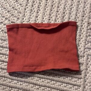 Free People Ribbed Tube Top in Coral